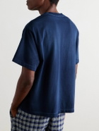 The Elder Statesman - Sunbleached Cotton and Cashmere-Blend Jersey T-Shirt - Blue