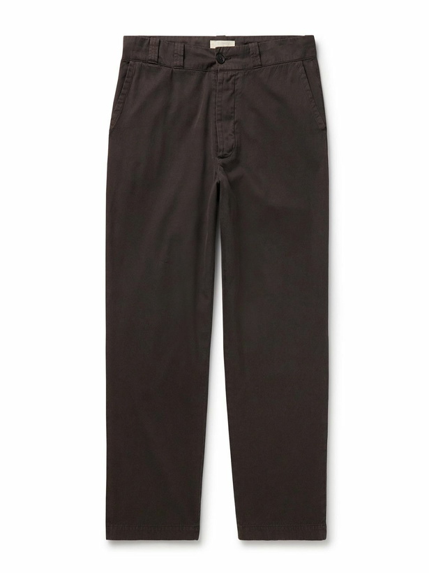 Photo: The Row - Ottis Straight-Leg Cotton and Cashmere-Blend Twill Trousers - Brown