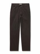 The Row - Ottis Straight-Leg Cotton and Cashmere-Blend Twill Trousers - Brown