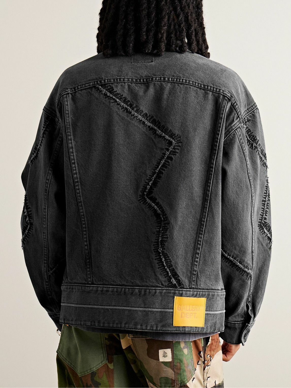 GALLERY DEPT. ブラックジャケット Mサイズ Gallery Dept. - Scar Embroidered Distressed Denim Jacket