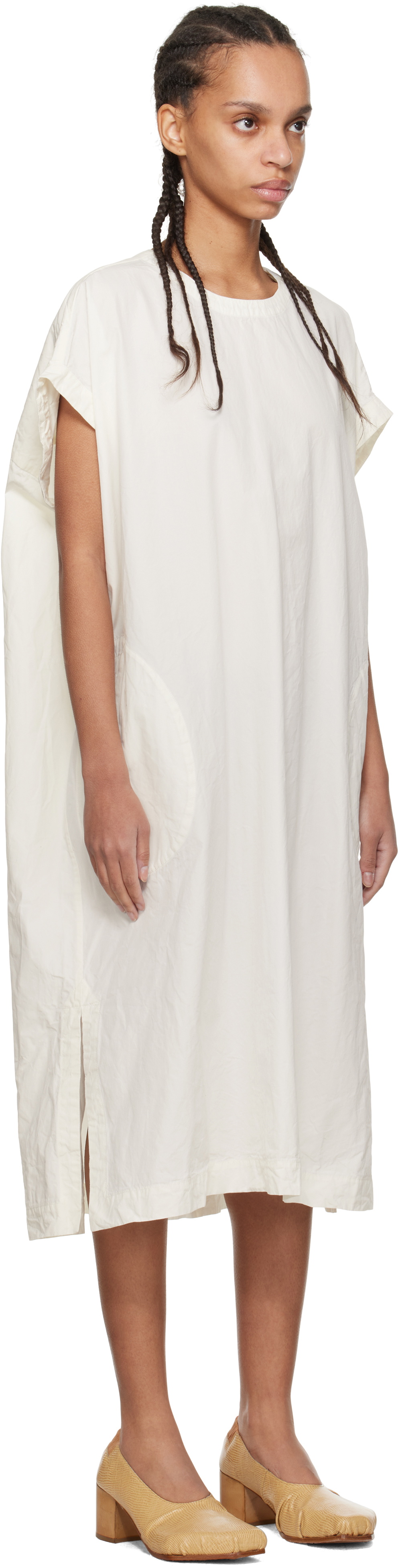 CASEY CASEY Off-White Odem Midi Dress