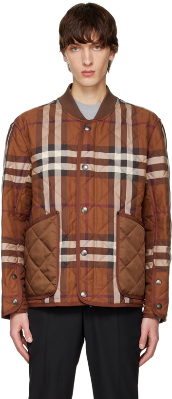 Photo: Burberry Brown Check Bomber Jacket