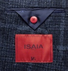 Isaia - Slim-Fit Checked Wool-Blend Bouclé Blazer - Blue