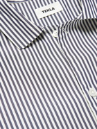 TEKLA - Striped Cotton-Poplin Pyjama Shirt - Blue