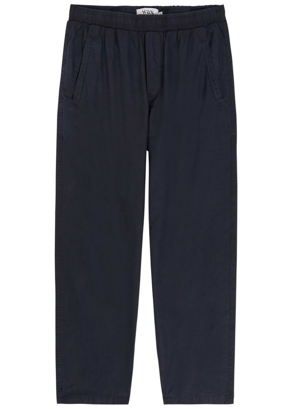 Photo: Wax London Tyne Tapered-leg Cotton-poplin Trousers Navy