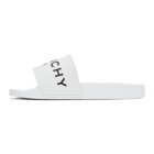 Givenchy White Logo Flat Sandals