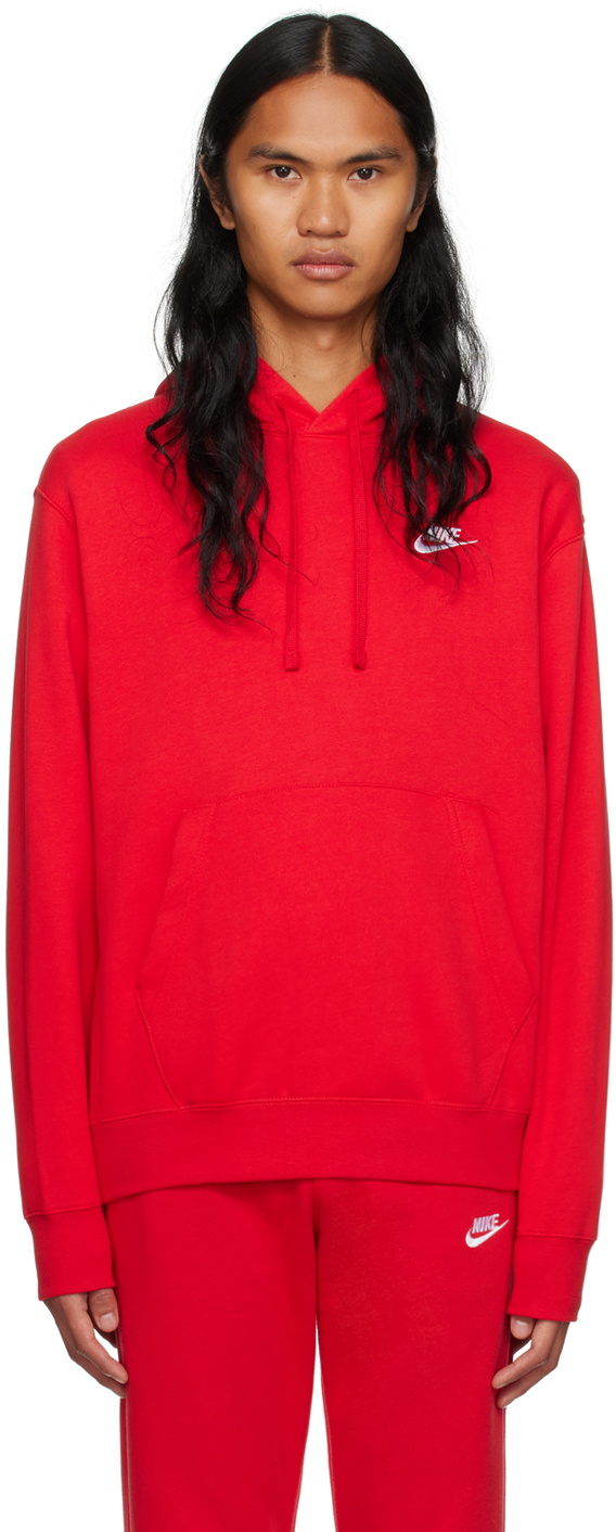 nike sportswear club hoodie red