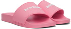 Palm Angels Pink Logo Pool Slides