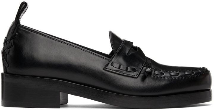 Photo: Stefan Cooke Black Polished Button Loafers