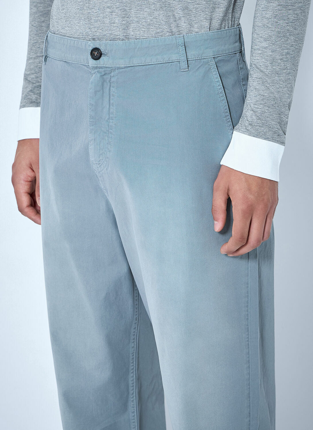 Miu Miu Steel Gray Garment-Dyed Twill Pants