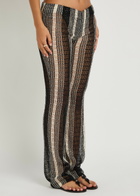 Missoni Striped Slim-leg Open-knit Beach Trousers White And Black