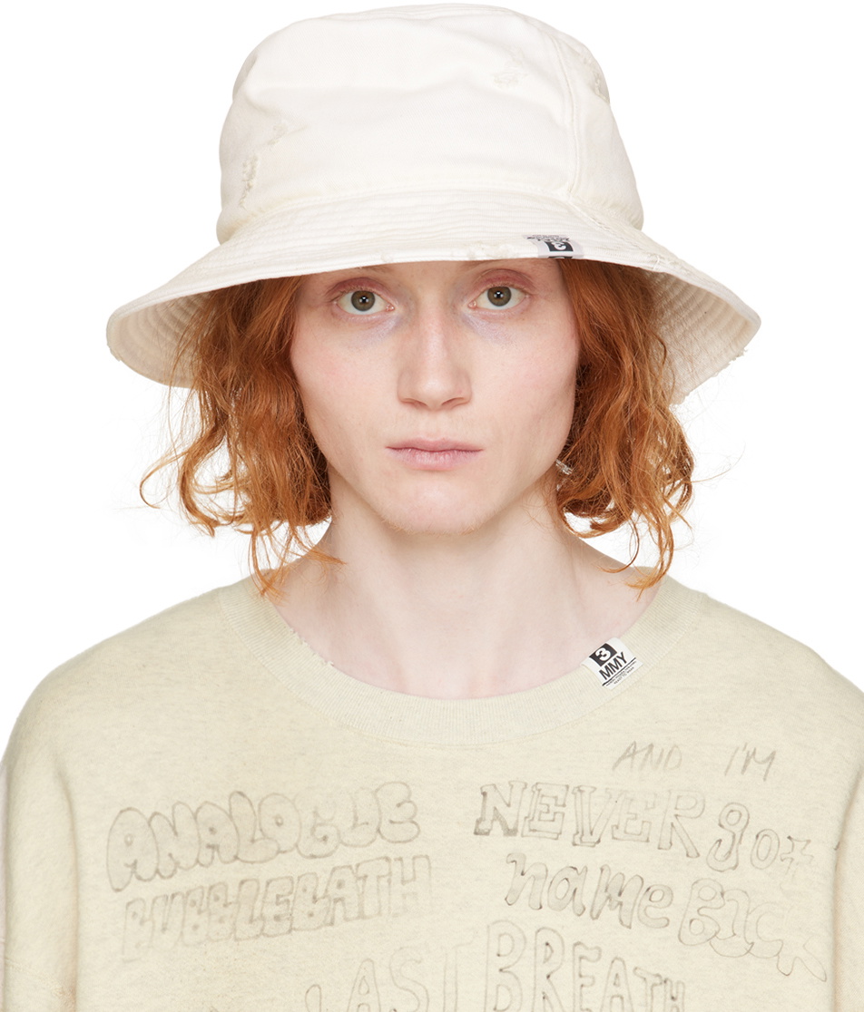 White CA4LA Edition Bucket Hat by MIHARAYASUHIRO on Sale