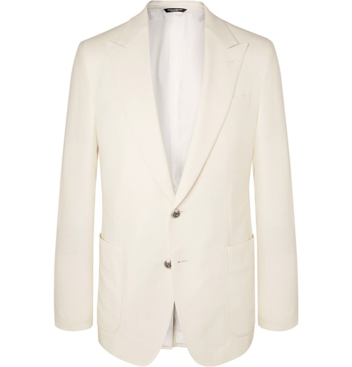Photo: Dolce & Gabbana - Martini Slim-Fit Cashmere and Silk-Blend Blazer - White