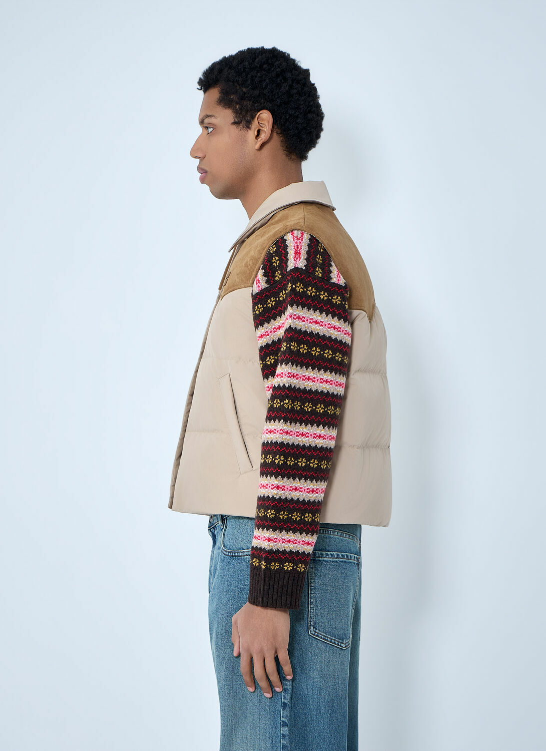 Miu Miu Padded Suede Yoke Vest