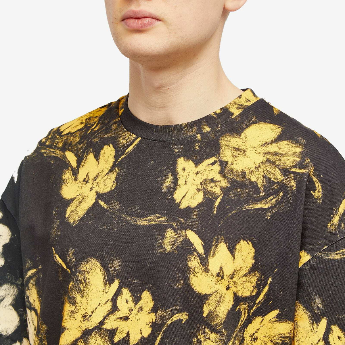 Tシャツ・カットソー Jil Sander Jil Sander Flower Crochet T-Shirt Jil Sander - Long-sleeved T-Shirt in Porcelain – Stoy
