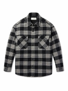 CELINE - Checked Wool-Blend Overshirt - Black