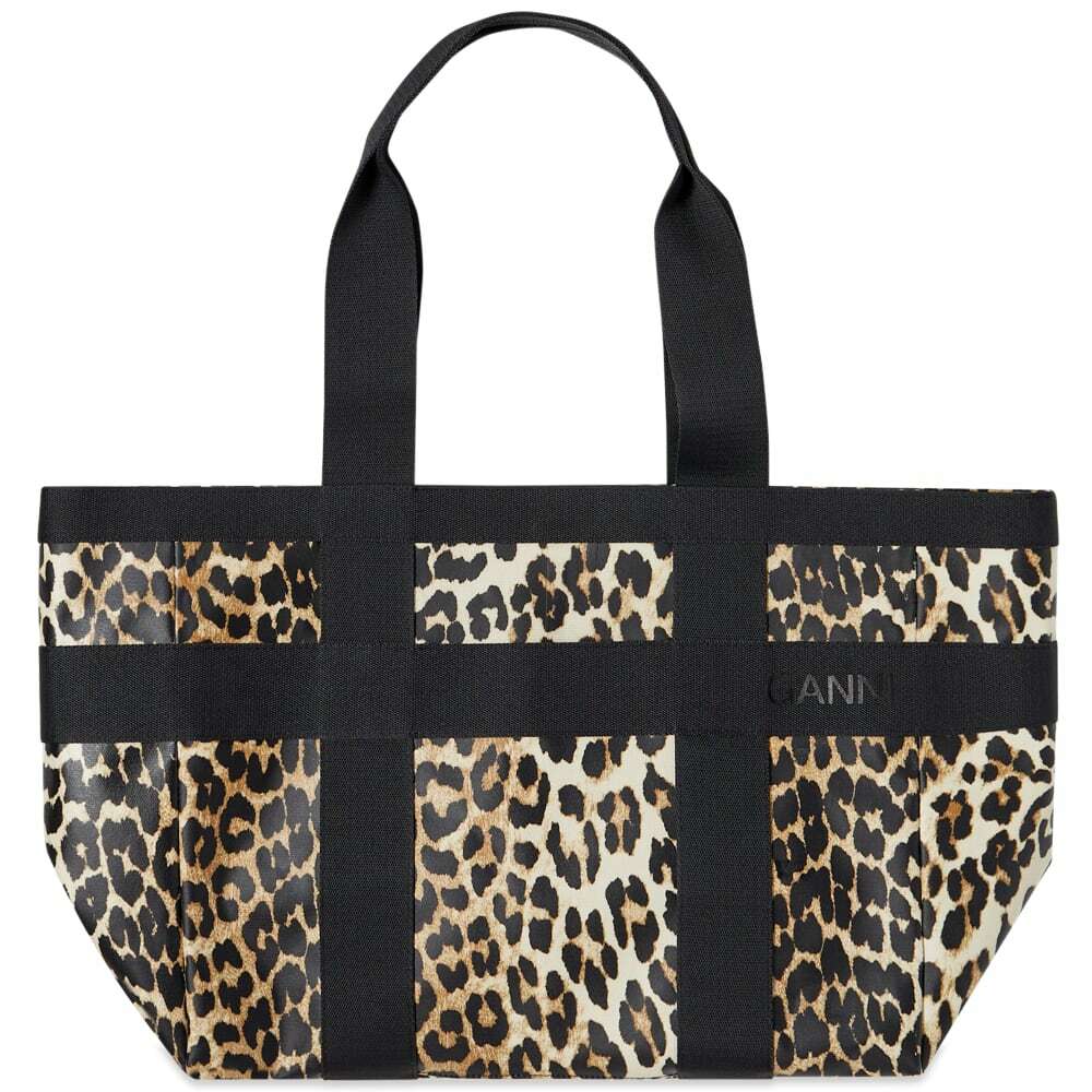 Ganni Women S Coated Canvas Bag In Leopard Ganni