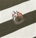 Club Monaco - Embroidered Striped Loopback Cotton-Jersey Sweatshirt - Neutrals