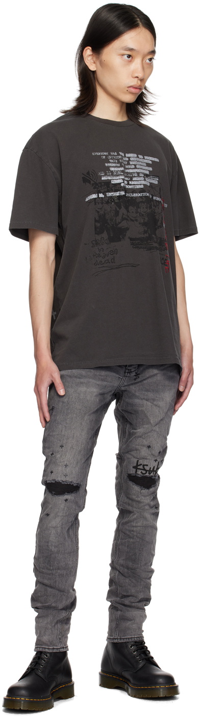 【人気商品!】Ksubi ブラック Silenced Tシャツ Ksubi Black Silenced T-Shirt Ksubi
