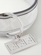Fendi - Logo-Print Textured-Leather Dog Collar - White