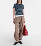 Velvet Brenda striped cotton-blend T-shirt