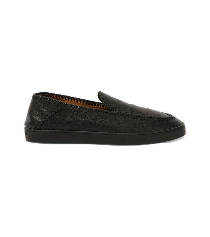 Photo: Giorgio Armani Leather slip-on shoes