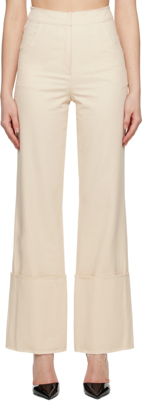 Photo: Olēnich Off-White Raw Edge Trousers