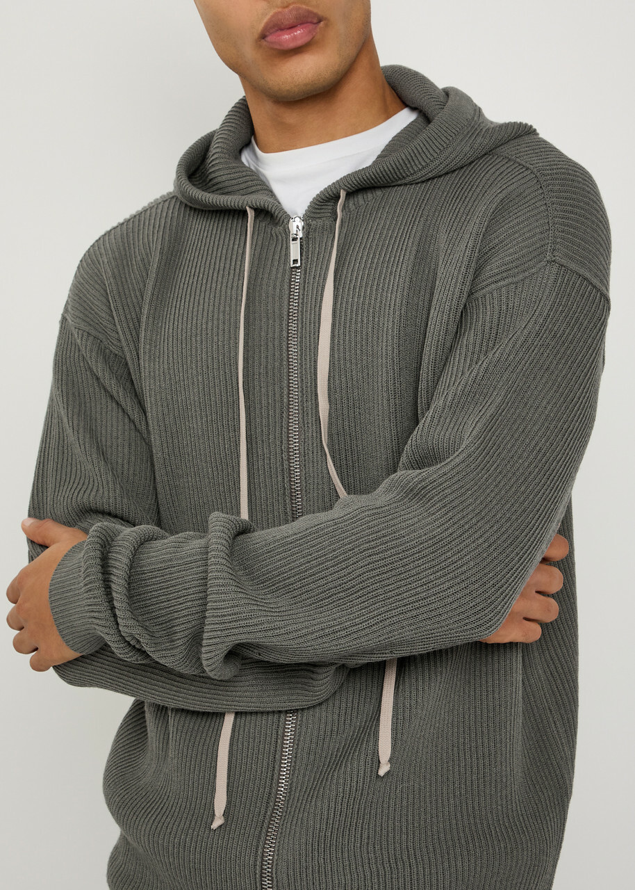 Rick Owens Hooded Wool Jumper Brown