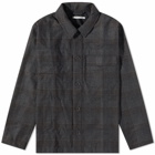 Wood Wood Men's Clive Wool Check Overshirt in Black