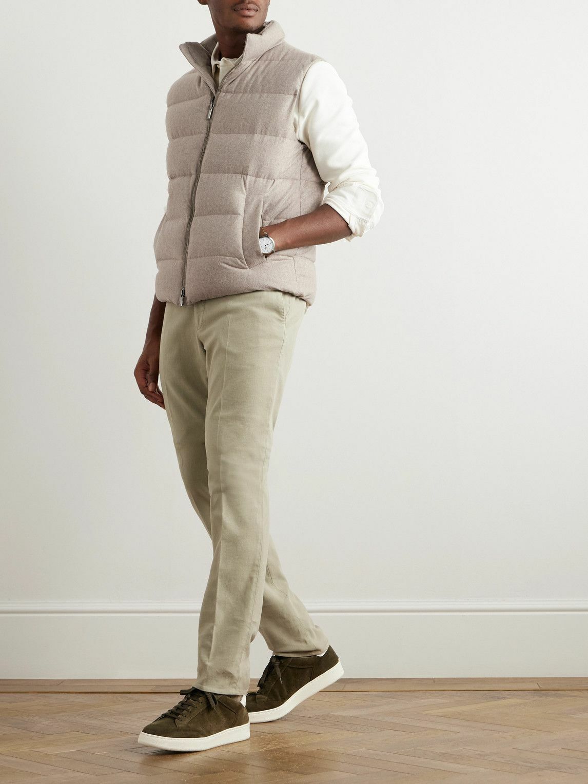 Incotex - Montedoro Quilted Cashmere-Blend Down Gilet - Neutrals