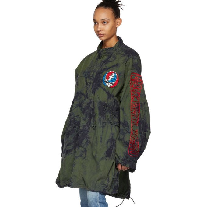 R13 Khaki Tie Dye Grateful Dead Coat R13