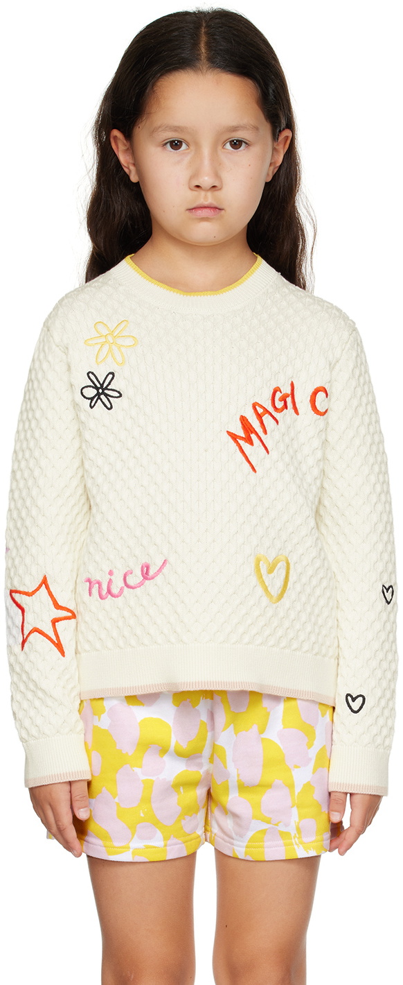 Stella McCartney Kids White Doodle Sweater