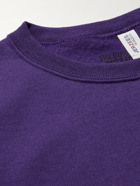 WACKO MARIA - Logo-Print Cotton-Blend Jersey Sweatshirt - Purple - L