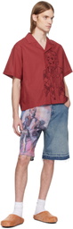 KidSuper Red Hand Stitched Woman Shirt
