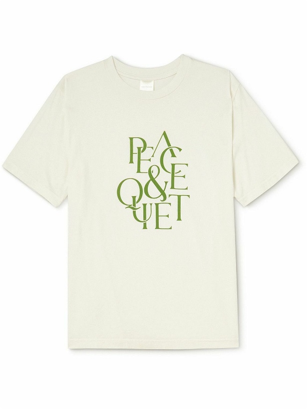 Photo: Museum Of Peace & Quiet - Serif Logo-Print Cotton-Jersey T-Shirt - Neutrals