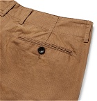 Mr P. - Wide-Leg Herringbone Cotton Chinos - Men - Light brown