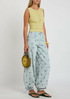 Free People Jamie Ribbed Stretch-cotton Tank top Yellow
