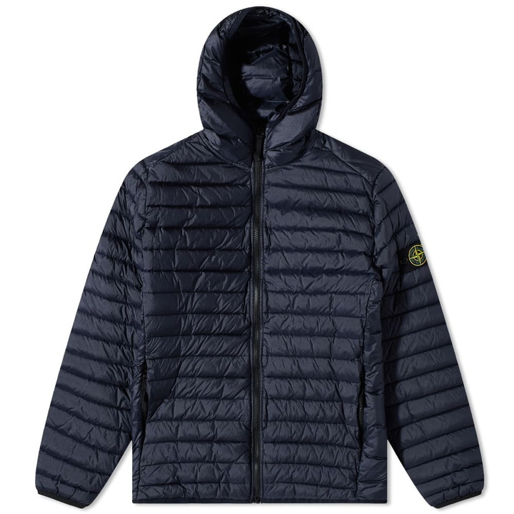 Photo: Stone Island Men's Lightweight Hooded Down Jacket in Navy