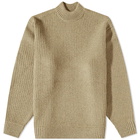 DIGAWEL Men's Mock Neck Crew Knit in Green Mix