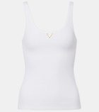 Valentino VGold ribbed-knit jersey tank top