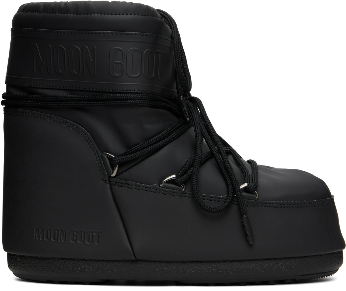 Moon Boot Black Icon Low Rubber Boots