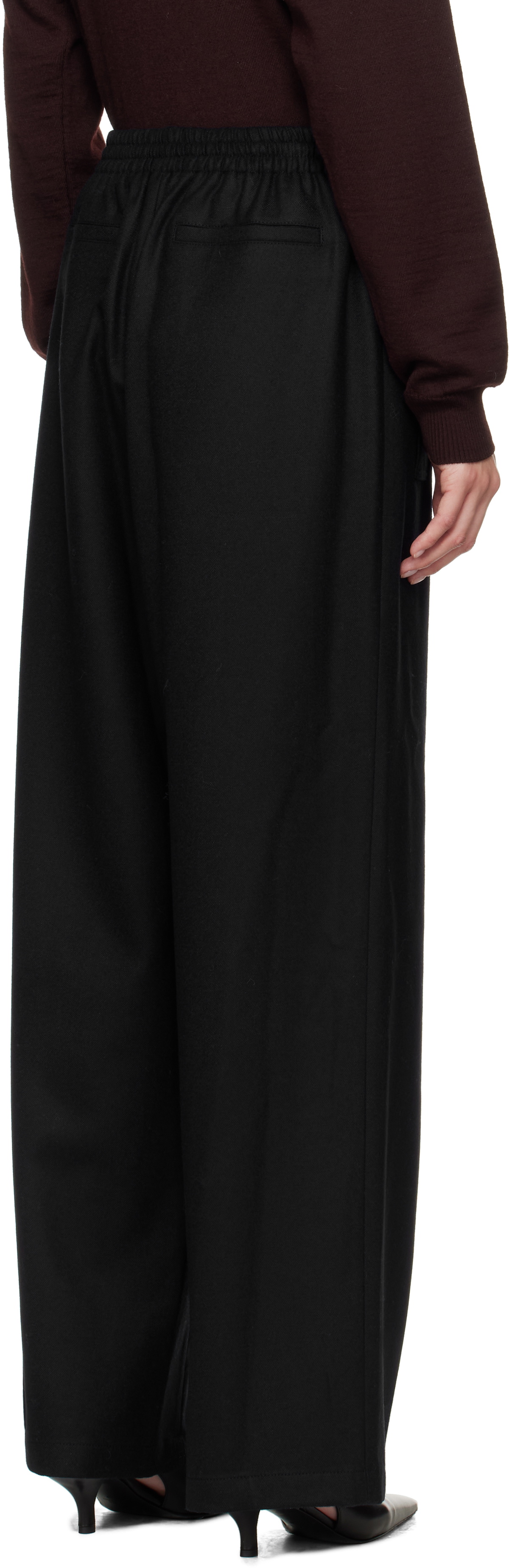 LE17SEPTEMBRE Navy Drawstring Easy Wool Trousers