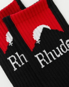 Rhude Moonlight Sport Sock Black/Red - Mens - Socks