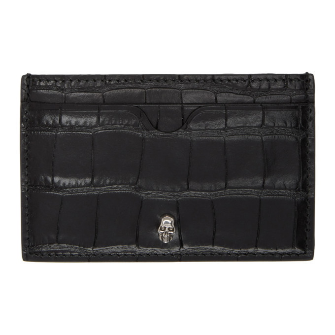 Photo: Alexander McQueen Black Croc Skull Card Holder