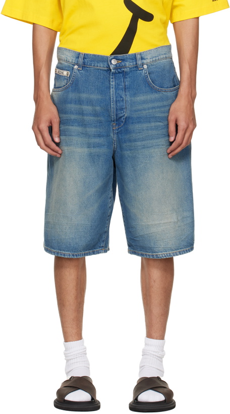 Photo: Moschino Blue Logo Denim Shorts
