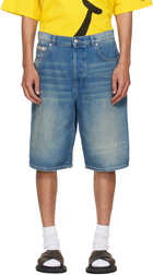 Moschino Blue Logo Denim Shorts