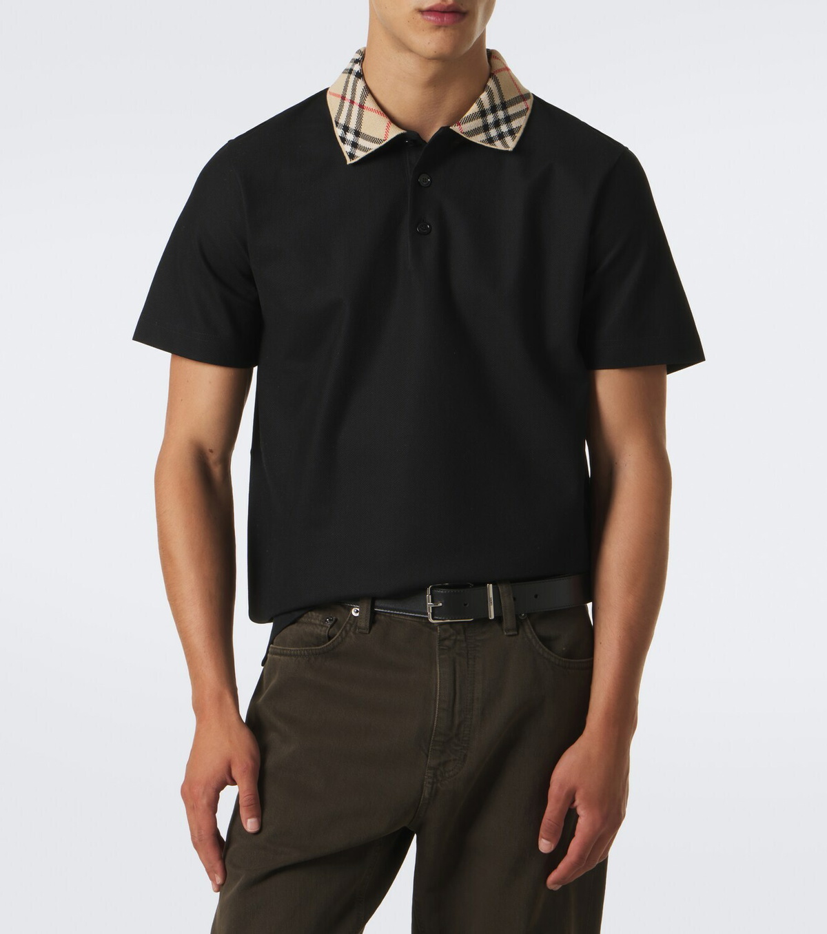 Burberry Burberry Check cotton piqué polo shirt