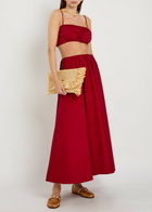Staud Milano Stretch-cotton Maxi Skirt Red