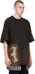 Juun.J Black & Brown Garment-Dyed T-Shirt