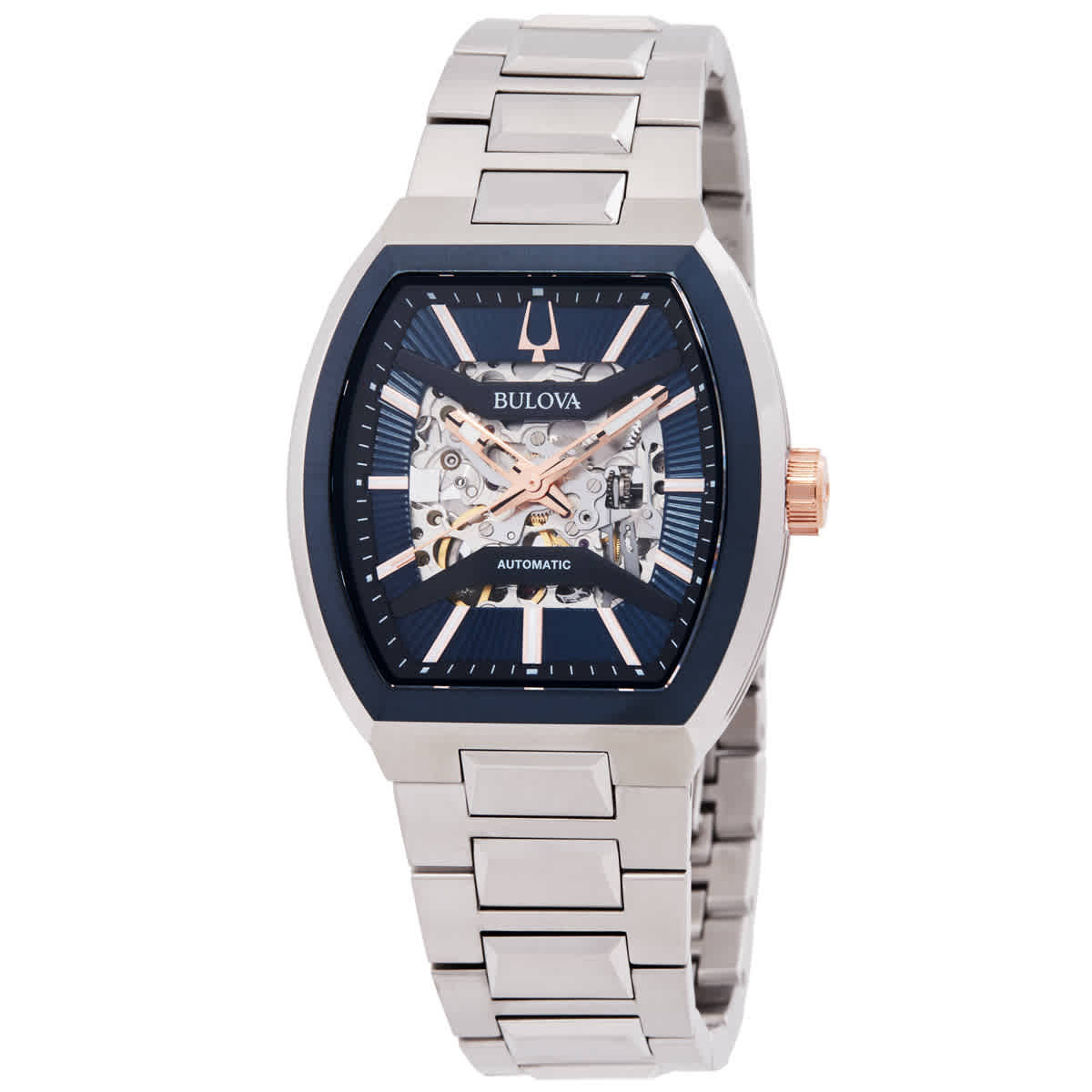 Bulova Maquina Automatic Blue Dial Mens Watch 98A319